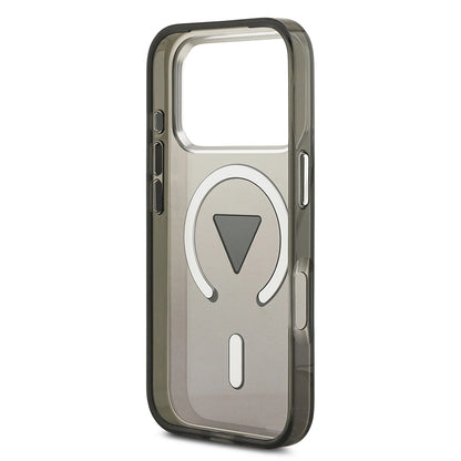 MagSafe Case for Apple iPhone 17 Pro, Guess, IML Gradient Triangle Logo, Black Silver