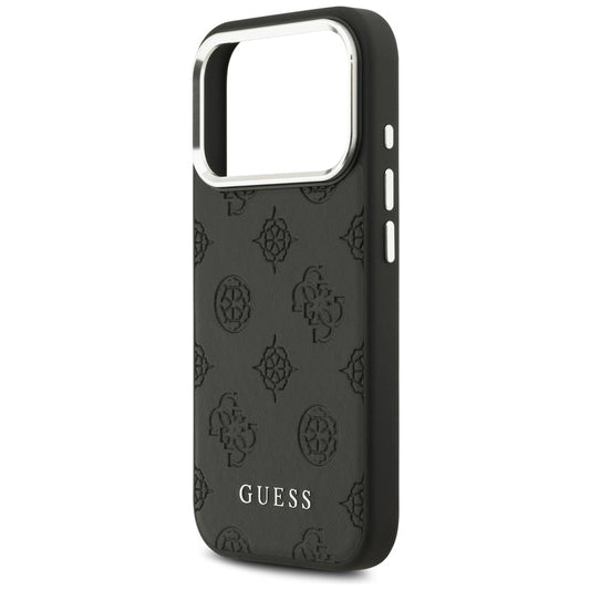 MagSafe Case for Apple iPhone 17 Pro, Guess, Peony Hot Stamp Script, Black