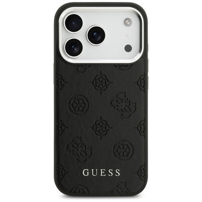 MagSafe Case for Apple iPhone 17 Pro, Guess, Peony Hot Stamp Script, Black