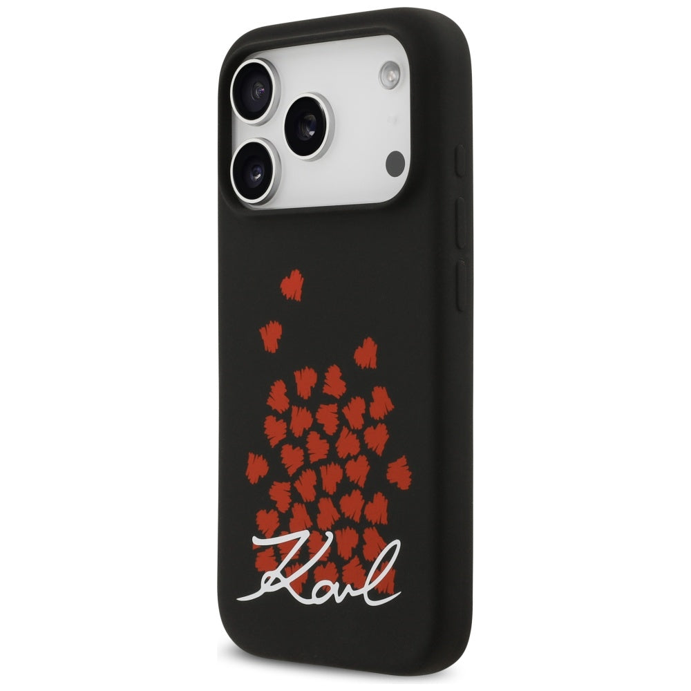 MagSafe Case for Apple iPhone 17 Pro, Karl Lagerfeld, Heart Sign Logo, Black