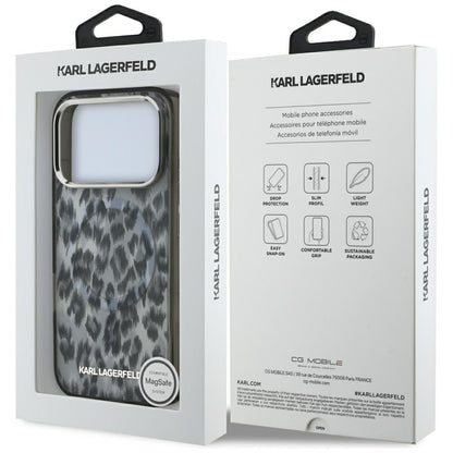 MagSafe Case for Apple iPhone 17 Pro, Karl Lagerfeld, IML Leopard Pattern, Black
