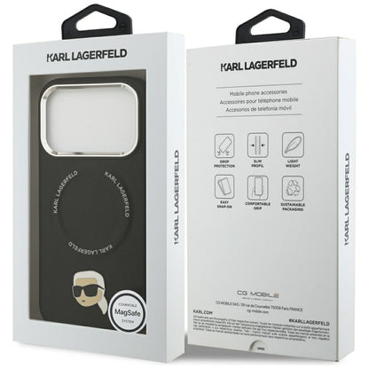 MagSafe Case for Apple iPhone 17 Pro, Karl Lagerfeld, Karl Pin, Black