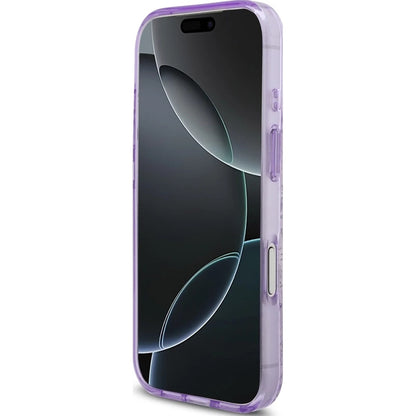 MagSafe Case for Apple iPhone 17 Pro Max, Guess, IML Flower & Tonal Circle, Purple