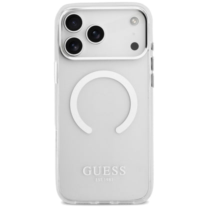 MagSafe Case for Apple iPhone 17 Pro Max, Guess, Metal Outline, Silver