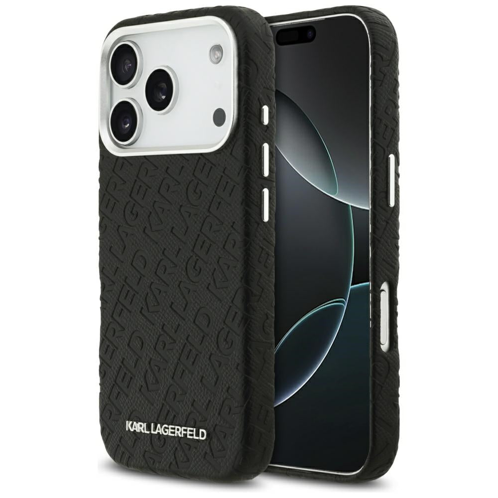 MagSafe Case for Apple iPhone 17 Pro Max, Karl Lagerfeld, FW Stamped Karl, Black