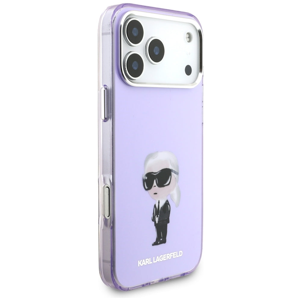 MagSafe Case for Apple iPhone 17 Pro Max, Karl Lagerfeld, IML Aquarelle Karl Logo, Purple