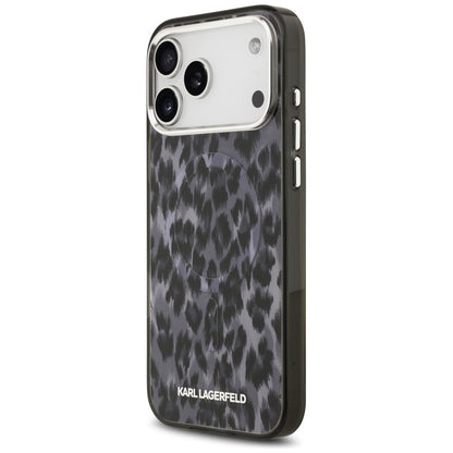 MagSafe Case for Apple iPhone 17 Pro Max, Karl Lagerfeld, IML Leopard Pattern, Black