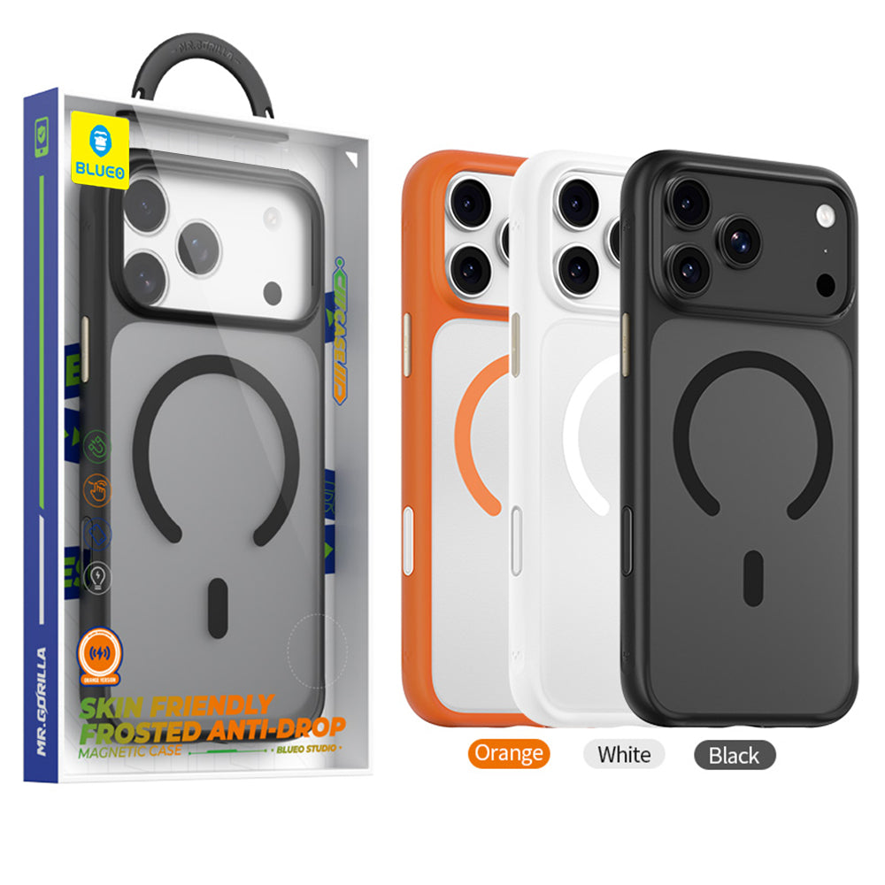 MagSafe Case for Apple iPhone 18 Pro / 17 Pro, Blueo, Skin-Friendly Anti-Drop, Satin Orange