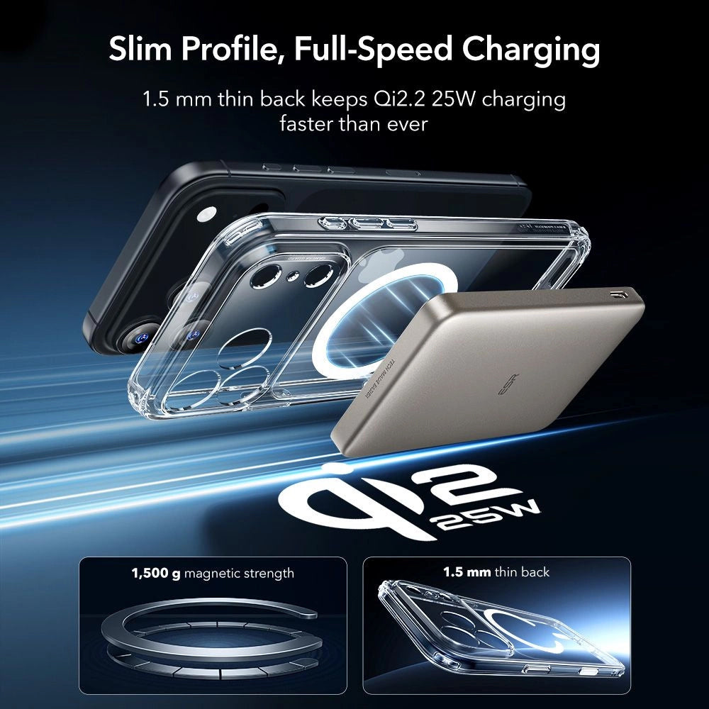 MagSafe Case for Apple iPhone 18 Pro / 17 Pro, ESR, Classic Hybrid with Screen Protector, Transparent