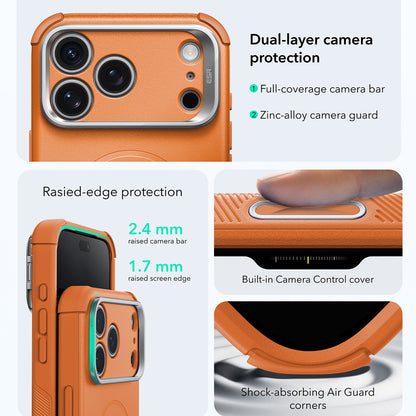 MagSafe Case for Apple iPhone 18 Pro / 17 Pro, ESR, Cyber Armor Kickstand, Orange