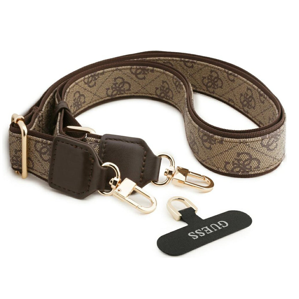 MagSafe Case for Apple iPhone 18 Pro / 17 Pro, Guess, 4G Cardslot & Big Strap, Brown