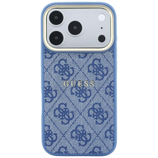 MagSafe Case for Apple iPhone 18 Pro / 17 Pro, Guess, 4G Embossed Classic, Blue