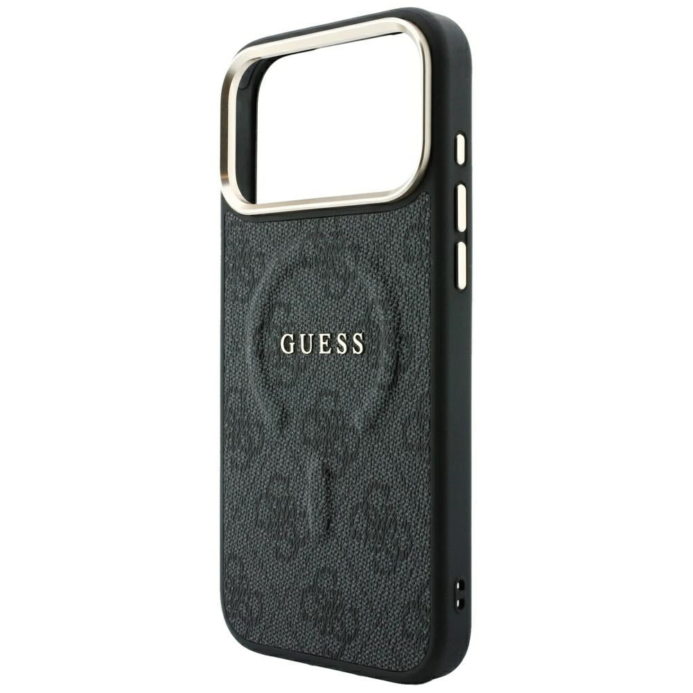 MagSafe Case for Apple iPhone 18 Pro / 17 Pro, Guess, 4G Embossed Classic, Black