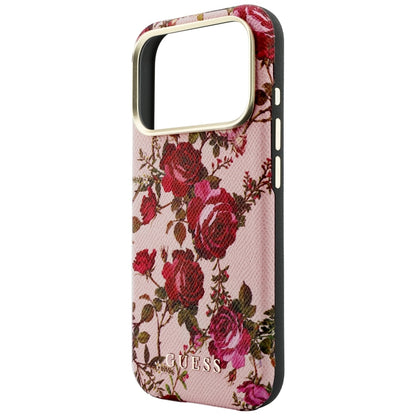 MagSafe Case for Apple iPhone 18 Pro / 17 Pro, Guess, Blossom Roses Print, Pink