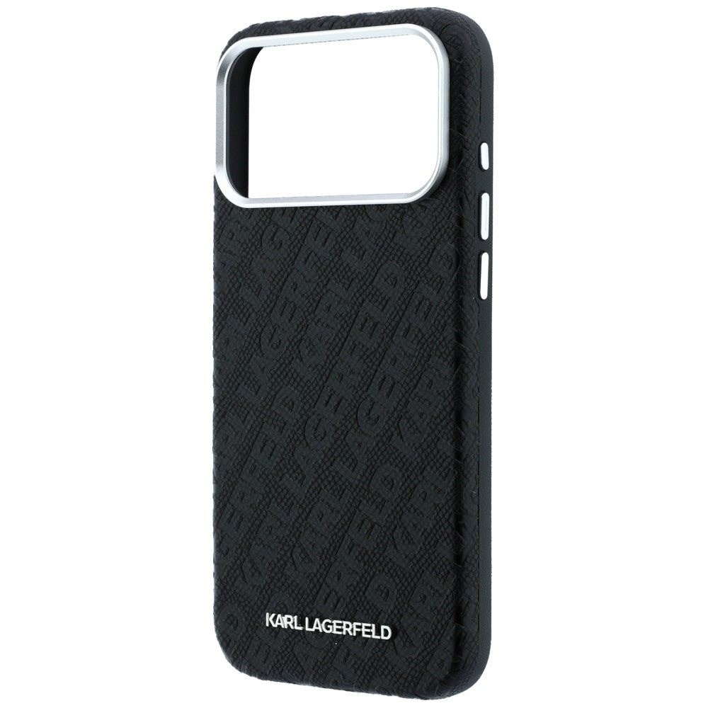 MagSafe Case for Apple iPhone 18 Pro / 17 Pro, Karl Lagerfeld, Grained Metal Logo, Black