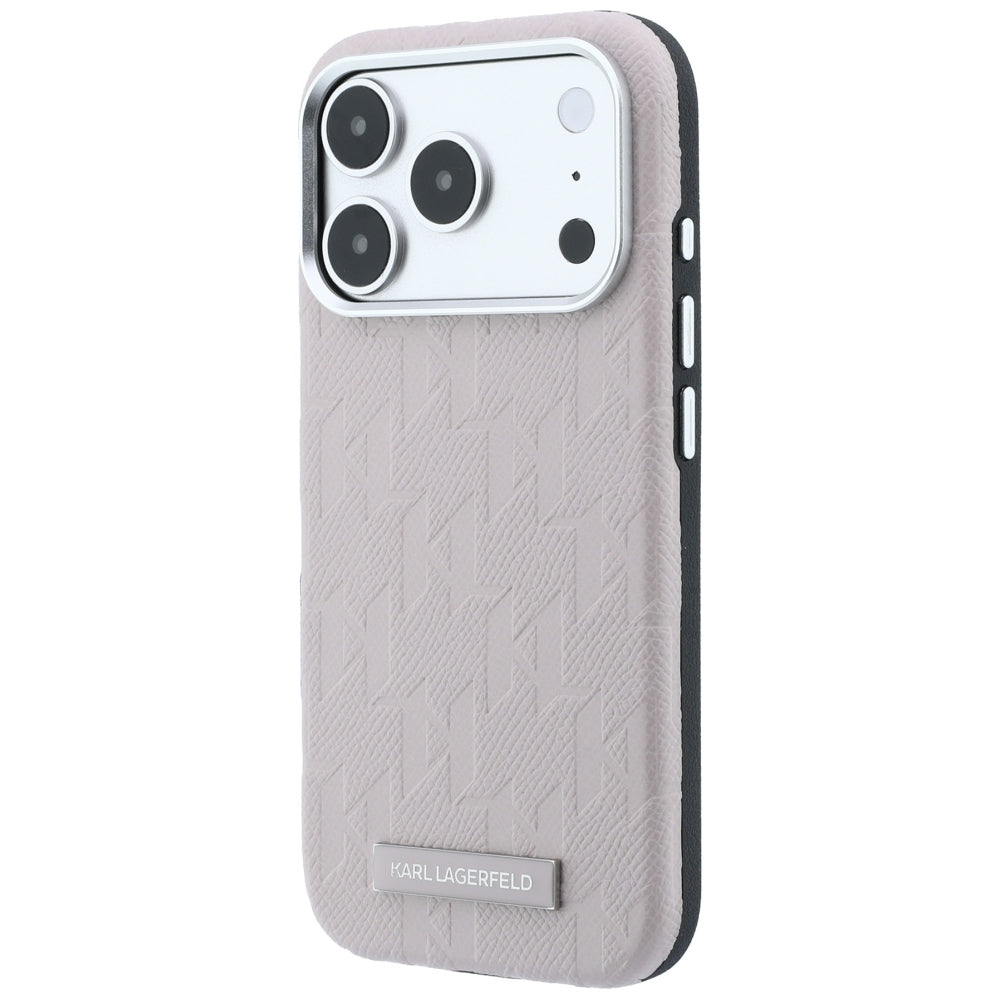 MagSafe Case for Apple iPhone 18 Pro / 17 Pro, Karl Lagerfeld, Grained Mono Resin Logo, Pink