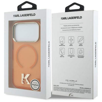 MagSafe Case for Apple iPhone 18 Pro / 17 Pro, Karl Lagerfeld, IML Karl Head Logo, Orange