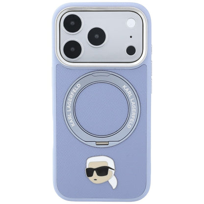 MagSafe Case for Apple iPhone 18 Pro / 17 Pro, Karl Lagerfeld, Ring Stand 360 Karl Pin, Blue