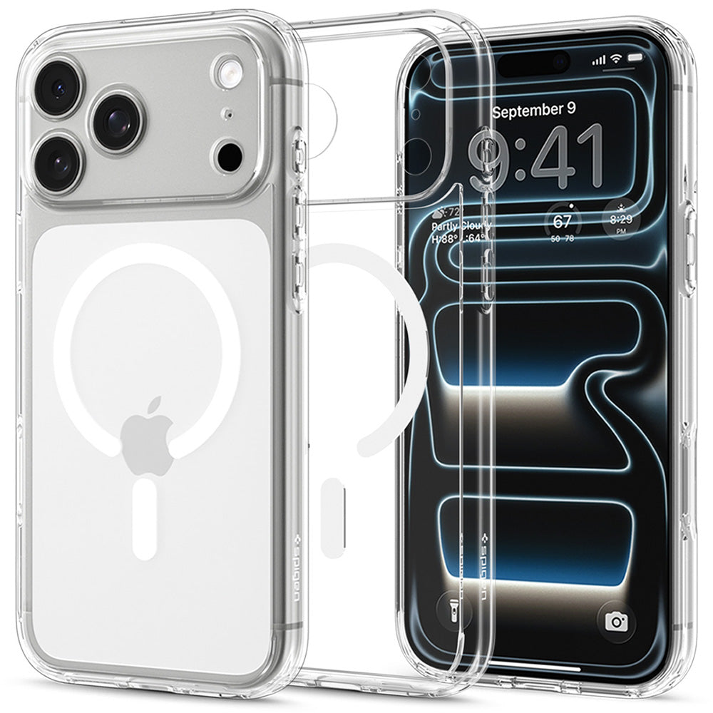 MagSafe Case for Apple iPhone 18 Pro / 17 Pro, Spigen, Ultra Hybrid, White Transparent ACS12155
