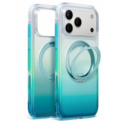 MagSafe Case for Apple iPhone 18 Pro / 17 Pro, Torras, Ostand O3 Air Gradient, Green Blue