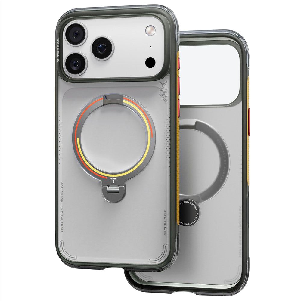 MagSafe Case for Apple iPhone 18 Pro / 17 Pro, Torras, Ostand Q3 Air Football, Gray