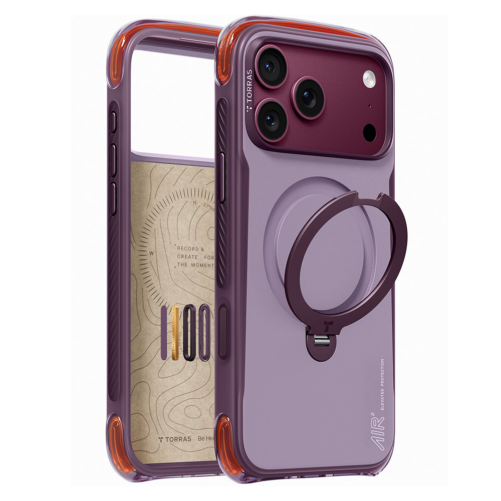 MagSafe Case for Apple iPhone 18 Pro / 17 Pro, Torras, Ostand Q3 Air Pro, Purple