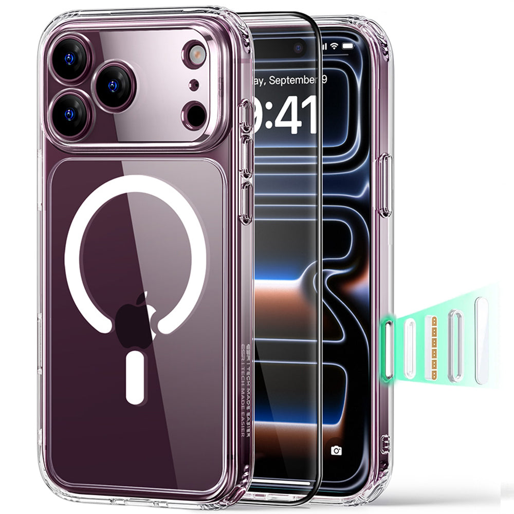 MagSafe Case for Apple iPhone 18 Pro Max / 17 Pro Max, ESR, Classic Hybrid with Screen Protector, Transparent
