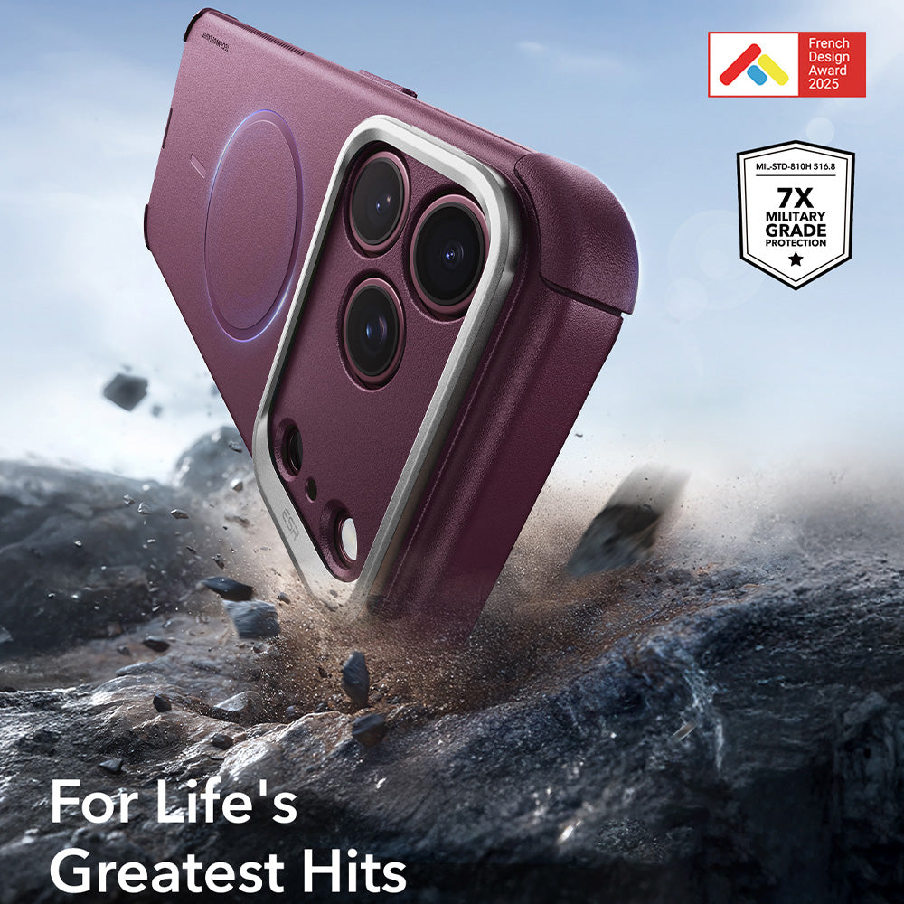 MagSafe Case for Apple iPhone 18 Pro Max / 17 Pro Max, ESR, Cyber Armor Kickstand, Dark Satin Burgundy