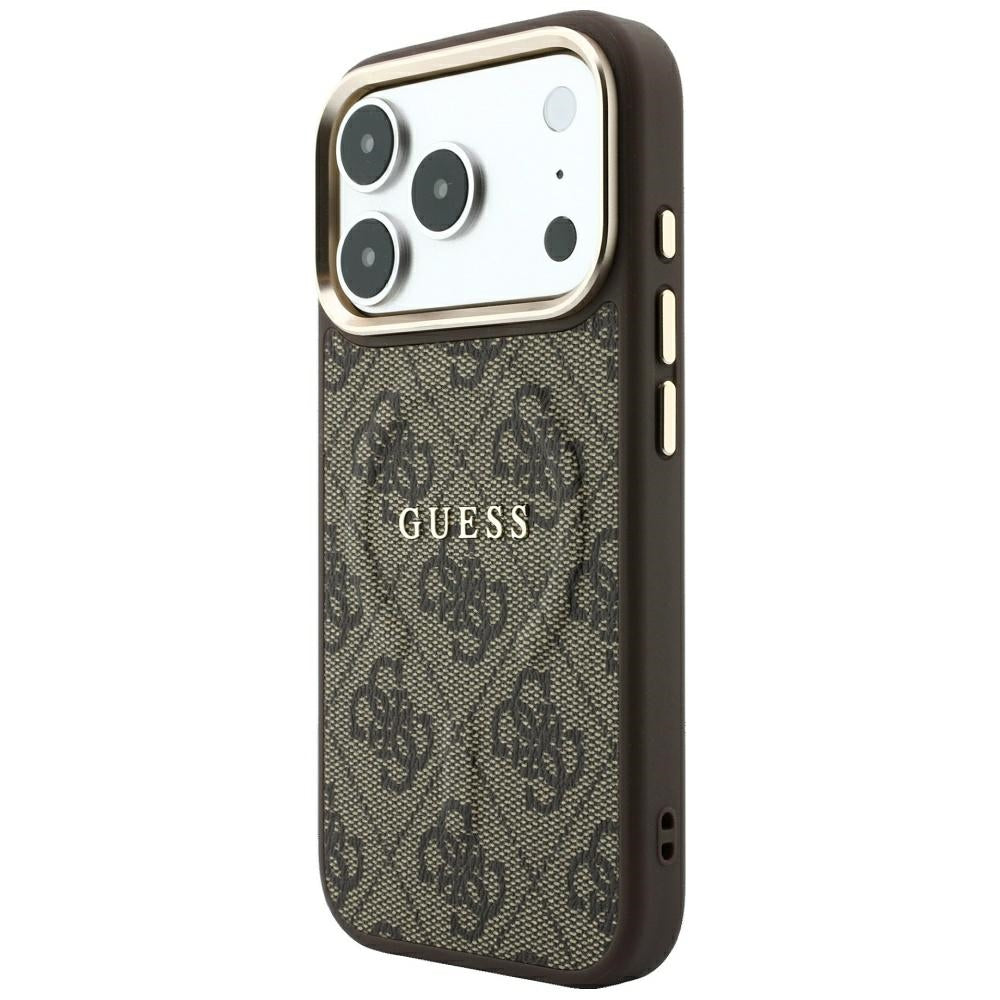 MagSafe Case for Apple iPhone 18 Pro Max / 17 Pro Max, Guess, 4G Embossed Classic, Brown