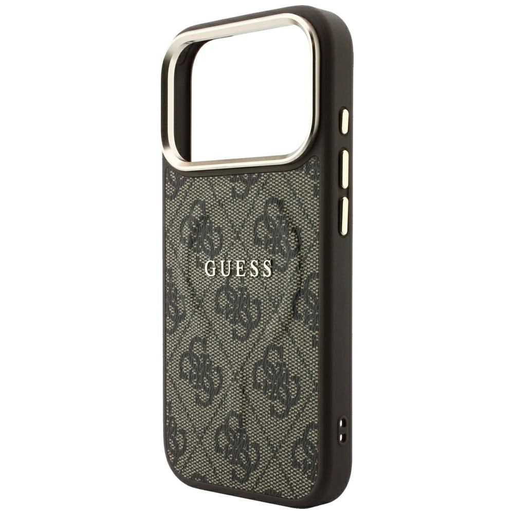 MagSafe Case for Apple iPhone 18 Pro Max / 17 Pro Max, Guess, 4G Embossed Classic, Brown