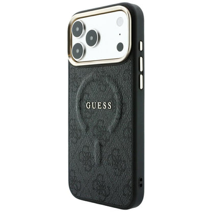 MagSafe Case for Apple iPhone 18 Pro Max / 17 Pro Max, Guess, 4G Embossed Classic, Black