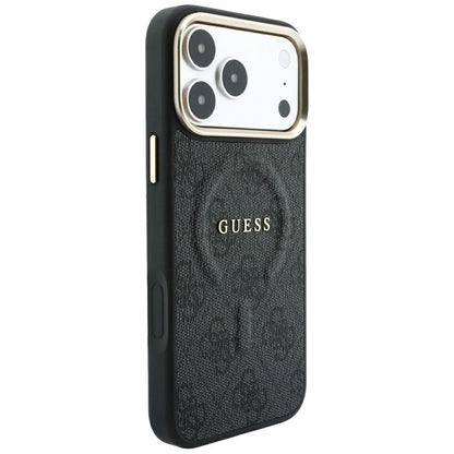 MagSafe Case for Apple iPhone 18 Pro Max / 17 Pro Max, Guess, 4G Embossed Classic, Black