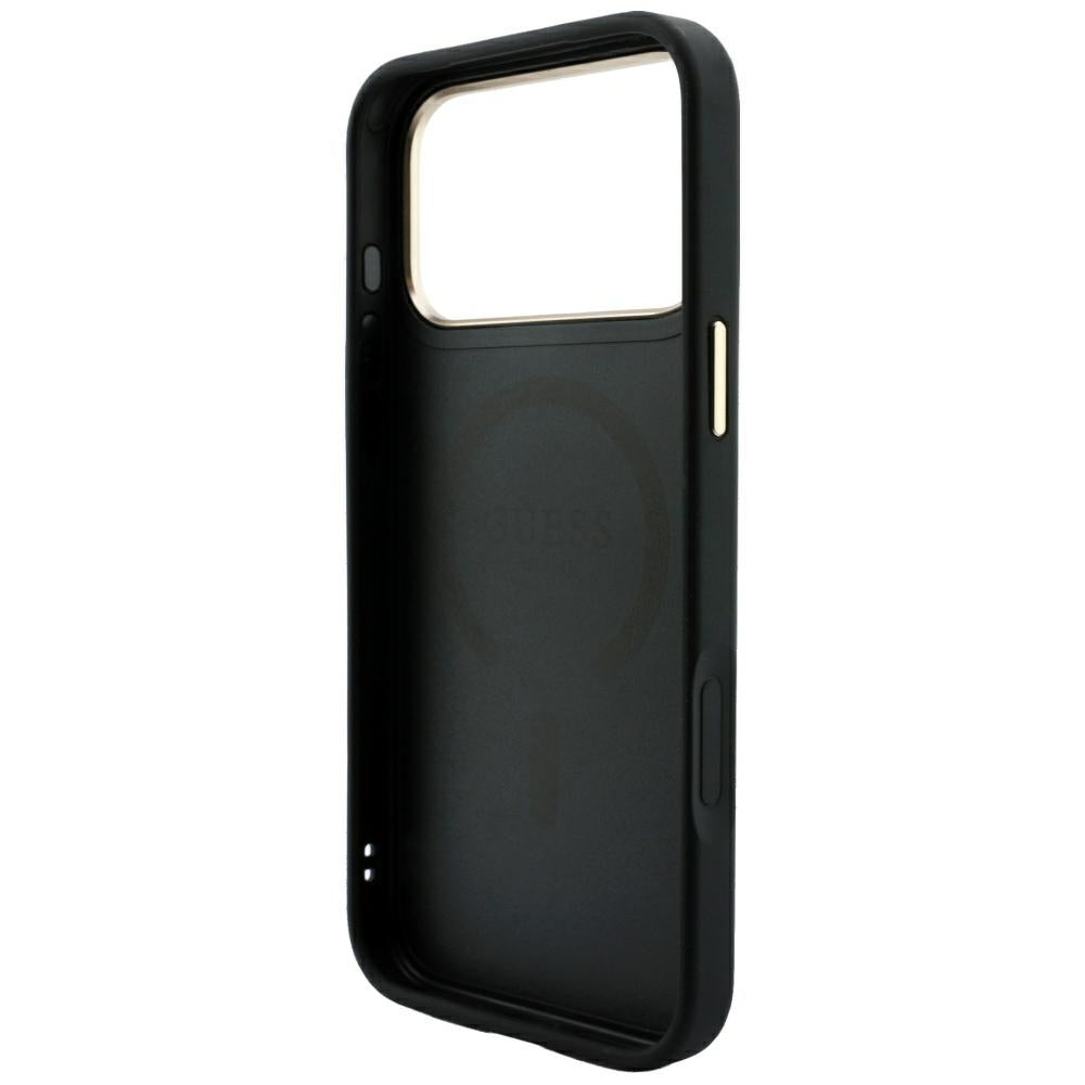 MagSafe Case for Apple iPhone 18 Pro Max / 17 Pro Max, Guess, 4G Embossed Classic, Black