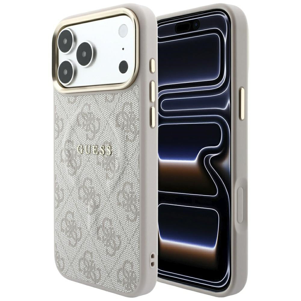 MagSafe Case for Apple iPhone 18 Pro Max / 17 Pro Max, Guess, 4G Embossed Classic, Pink