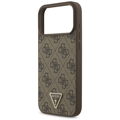 MagSafe Case for Apple iPhone 18 Pro Max / 17 Pro Max, Guess, 4G Triangle Strass, Brown