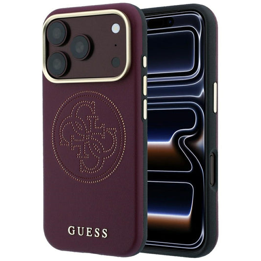 MagSafe Case for Apple iPhone 18 Pro Max / 17 Pro Max, Guess, Perforated 4G, Burgundy