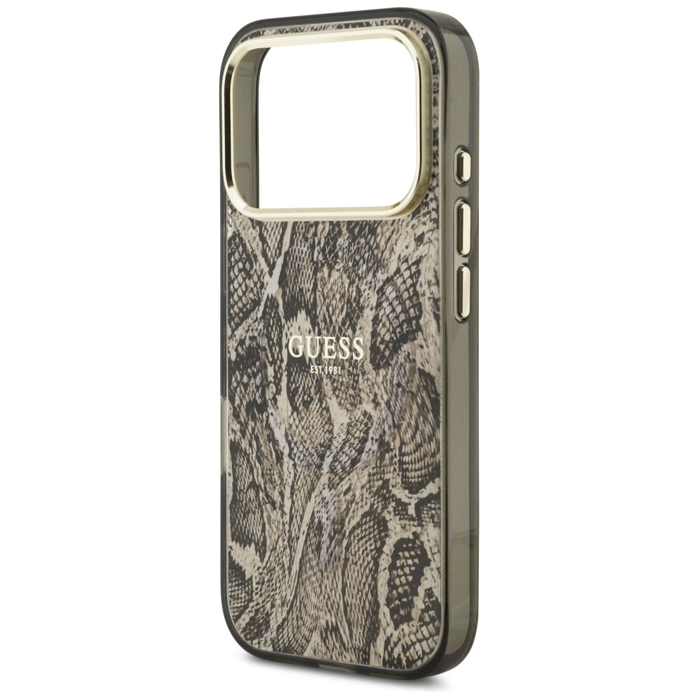 MagSafe Case for Apple iPhone 18 Pro Max / 17 Pro Max, Guess, Python Pattern, Brown