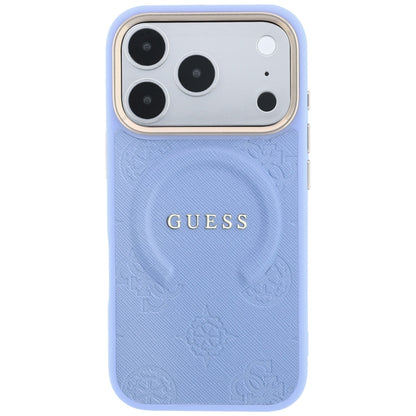 MagSafe Case for Apple iPhone 18 Pro Max / 17 Pro Max, Guess, Saffiano Peony Ring, Blue