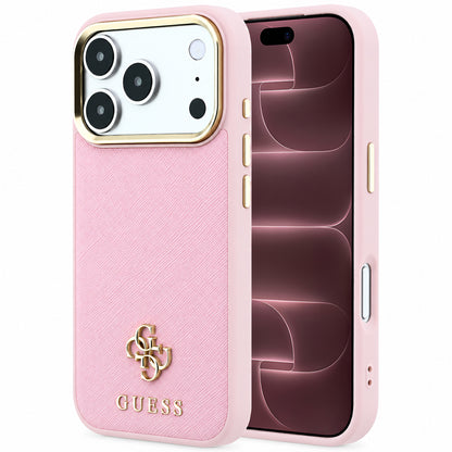 MagSafe Case for Apple iPhone 18 Pro Max / 17 Pro Max, Guess, Saffiano Small 4G Classic, Pink