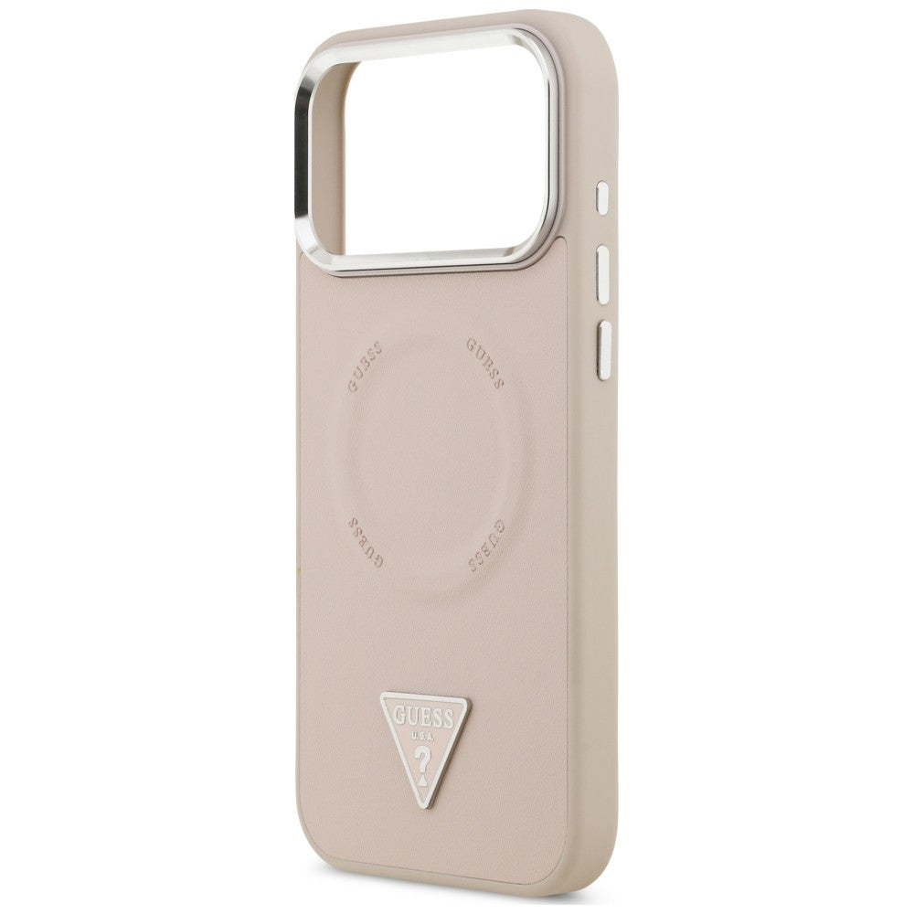 MagSafe Case for Apple iPhone 18 Pro Max / 17 Pro Max, Guess, Triangle Logo, Pink