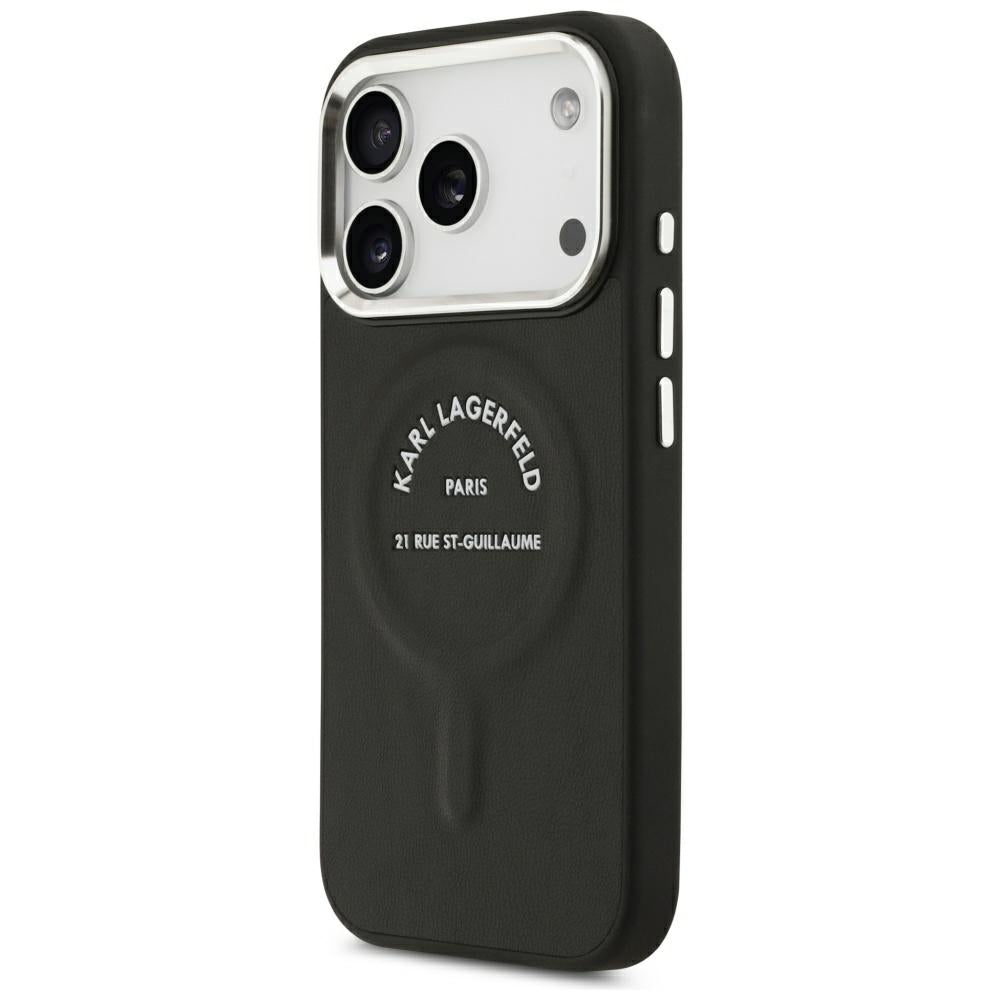 MagSafe Case for Apple iPhone 18 Pro Max / 17 Pro Max, Karl Lagerfeld, EMB. Ring Karl RSG Logo, Black