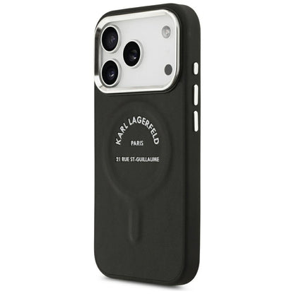 MagSafe Case for Apple iPhone 18 Pro Max / 17 Pro Max, Karl Lagerfeld, EMB. Ring Karl RSG Logo, Black