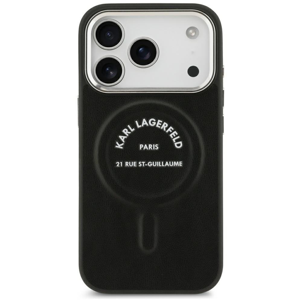 MagSafe Case for Apple iPhone 18 Pro Max / 17 Pro Max, Karl Lagerfeld, EMB. Ring Karl RSG Logo, Black
