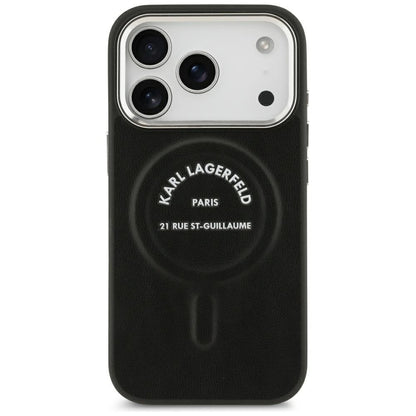 MagSafe Case for Apple iPhone 18 Pro Max / 17 Pro Max, Karl Lagerfeld, EMB. Ring Karl RSG Logo, Black