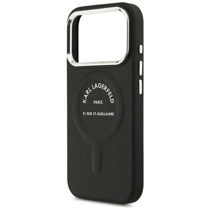MagSafe Case for Apple iPhone 18 Pro Max / 17 Pro Max, Karl Lagerfeld, EMB. Ring Karl RSG Logo, Black