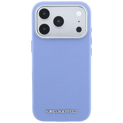 MagSafe Case for Apple iPhone 18 Pro Max / 17 Pro Max, Karl Lagerfeld, Grained Elongated Logo, Blue