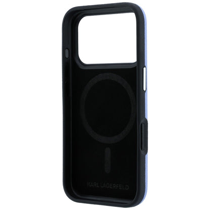 MagSafe Case for Apple iPhone 18 Pro Max / 17 Pro Max, Karl Lagerfeld, Grained Elongated Logo, Blue