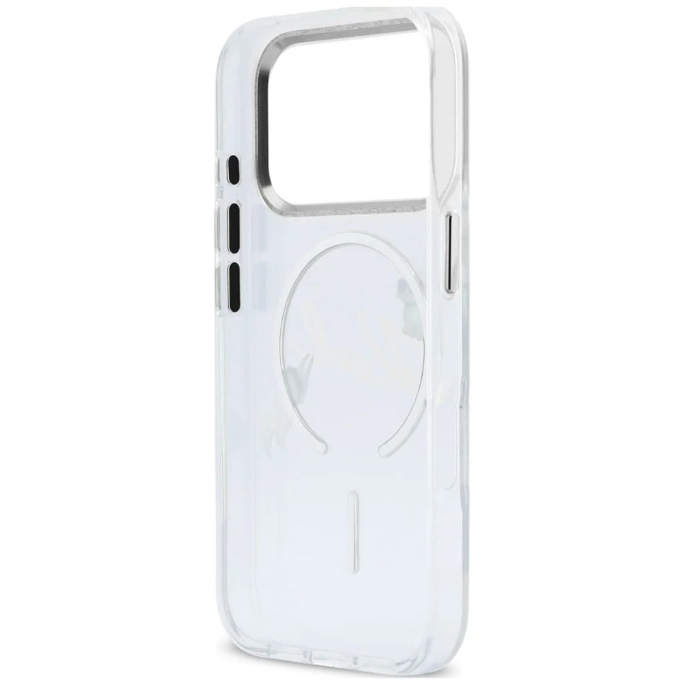MagSafe Case for Apple iPhone 18 Pro Max / 17 Pro Max, Karl Lagerfeld, IML Choupette Karl Script Logo, Transparent