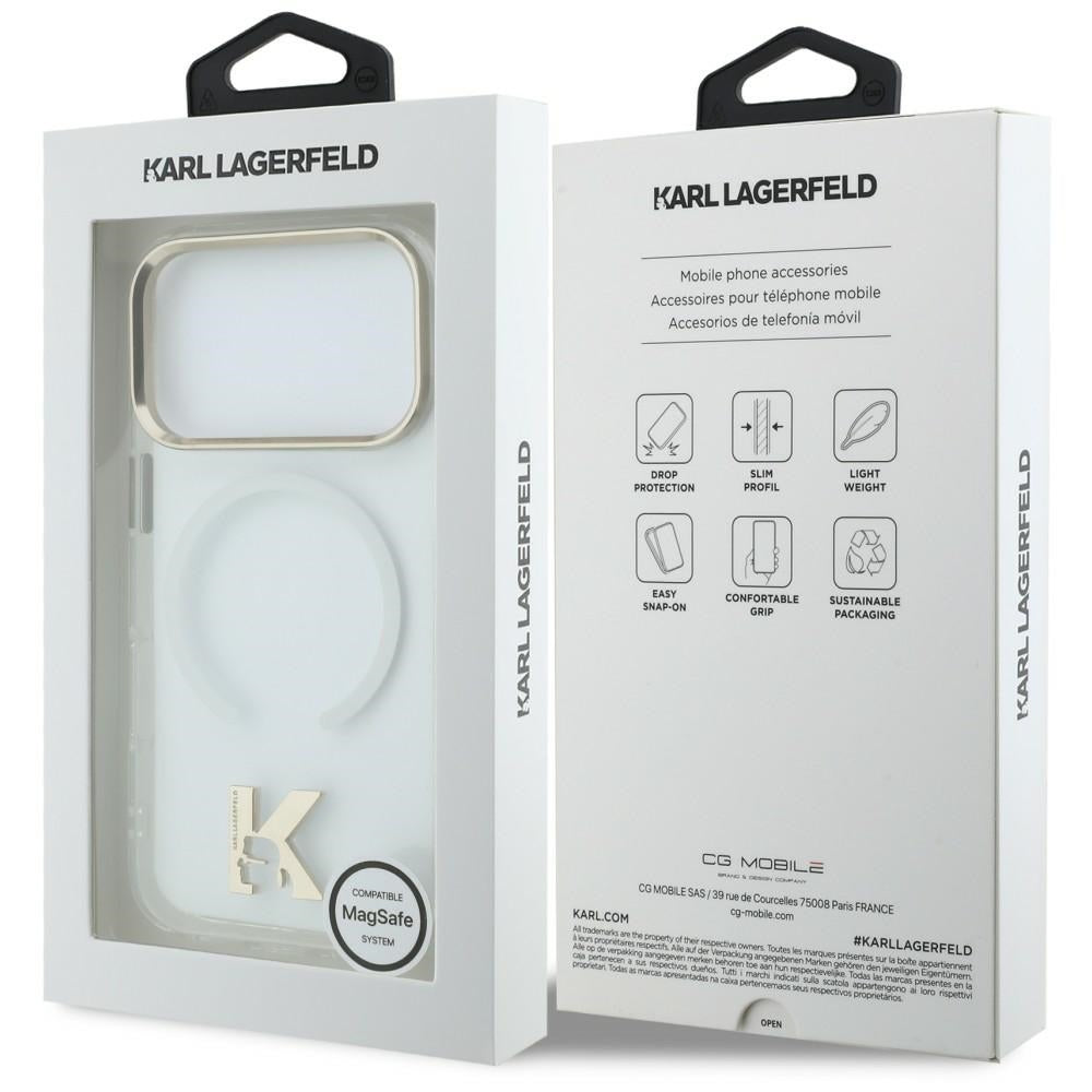 MagSafe Case for Apple iPhone 18 Pro Max / 17 Pro Max, Karl Lagerfeld, IML Karl Head Logo, Transparent