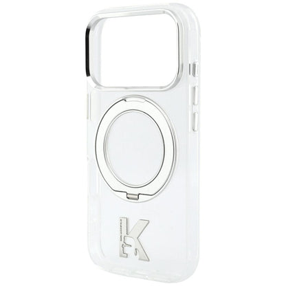 MagSafe Case for Apple iPhone 18 Pro Max / 17 Pro Max, Karl Lagerfeld, IML Ring Stand Kameo Metal, Transparent